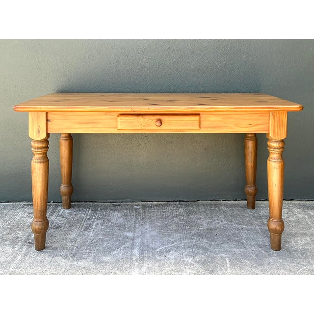 Late 20th Century Vintage Knotty Pine Farm Table For Sale - Image 5 of 12