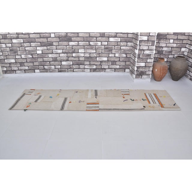 Turkish Vintage Hemp Hallway Runner Rug For Sale - Image 3 of 10