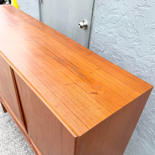 Vintage Mid Century Modern Scandinavian Teak Credenza For Sale - Image 10 of 12