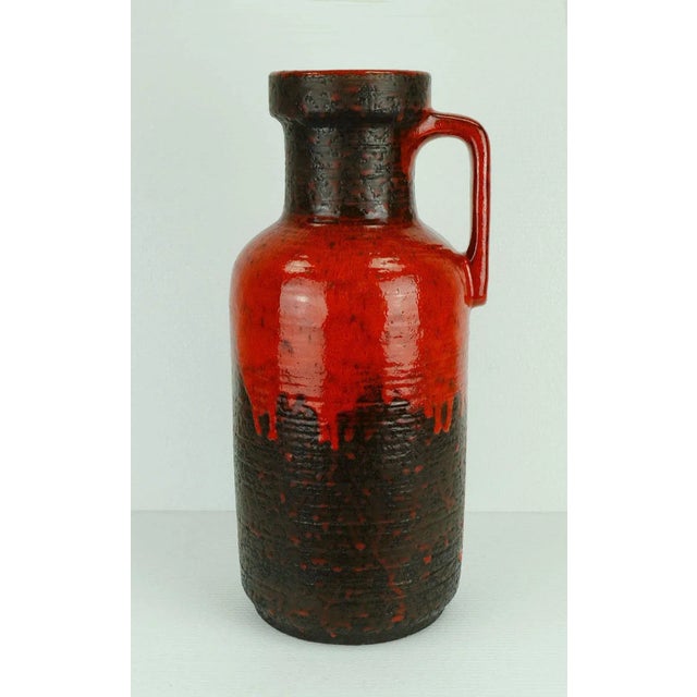 Large Vintage Vase with Red Drip Glaze from Carstens For Sale - Image 11 of 11