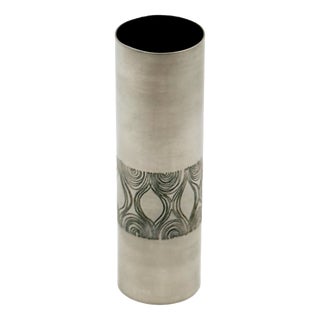 Optical Metal Vase by Atelier Des Orfèvres, Italy, 1970s For Sale