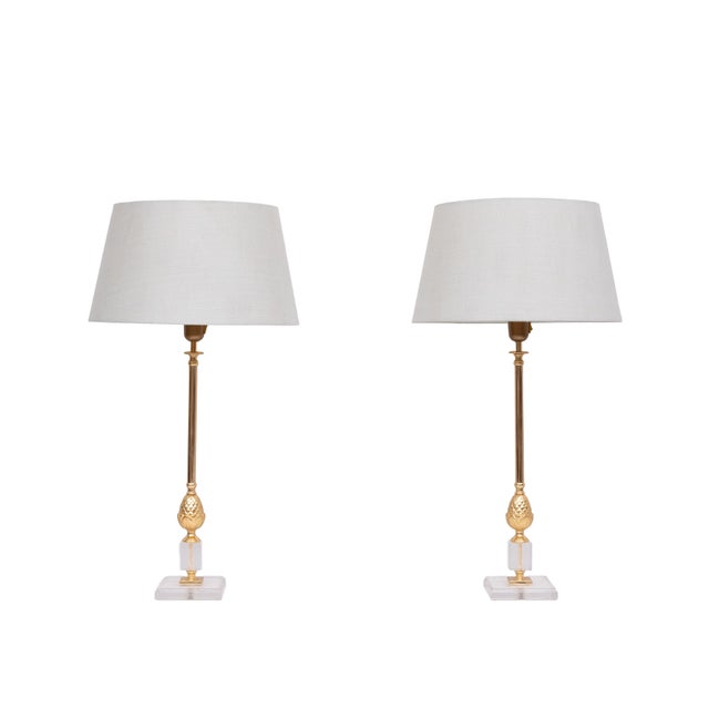 Hollywood Regency Hollywood Regency Pineapple Table Lamps, Denmark, 1970s, Set of 2 For Sale - Image 3 of 9