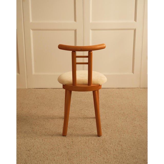 Beige Vintage Italian Chairs in Wood and Velvet, 1970s, Set of 6 For Sale - Image 8 of 11