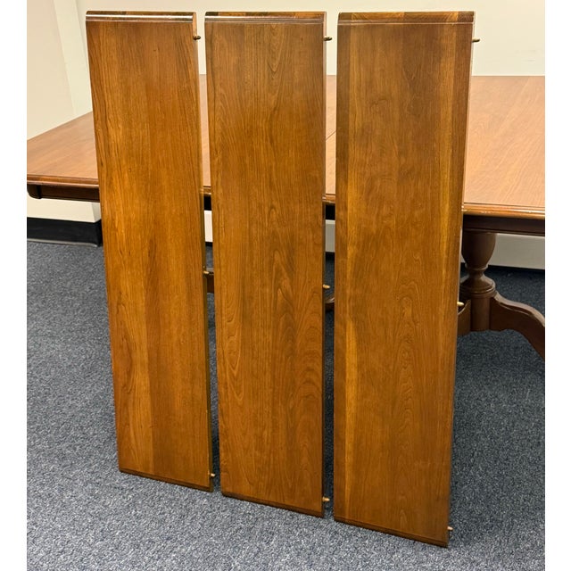 Wood Pennsylvania House Solid Cherry Double Pedestal Dining Table For Sale - Image 7 of 12