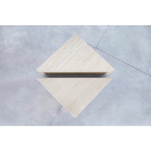Vintage Italian Modern Two-Piece Travertine Coffee Table by Up & Up, 1970s For Sale - Image 12 of 12