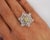 Baroque Gia Certified 1.52 Carat Fancy Greenish Yellow Diamond Briolette Snowflake Ring Size 6.5 For Sale - Image 3 of 8