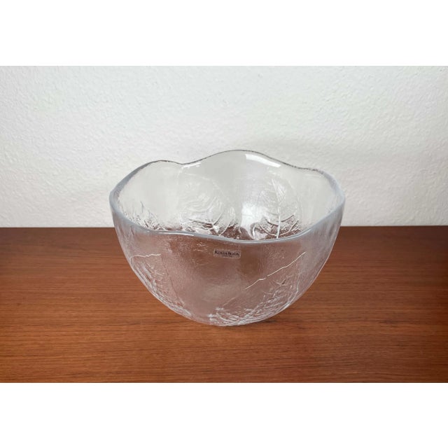 Kosta Boda Large Vintage Swedish Glass Bowl with Floral Decor by Ann Wärff for Kosta Boda, 1970s For Sale - Image 4 of 14