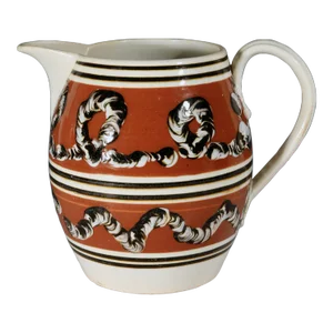 Mocha Pottery Jug With Earthworm Designs