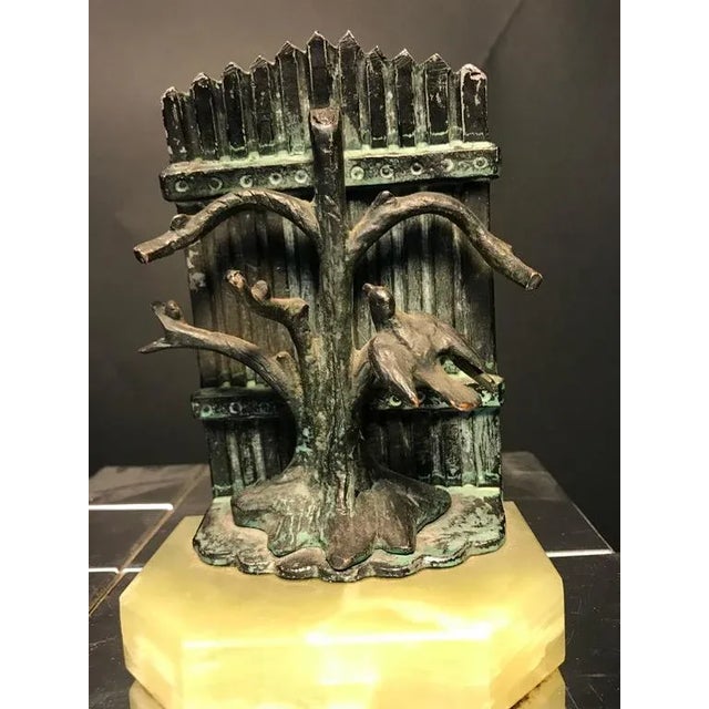 Bronze Giacometti Style Bronzed Iron Bookends - A Pair For Sale - Image 8 of 9
