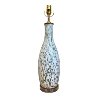 Vintage Speckled Glass Table Lamp For Sale