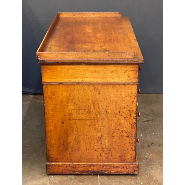 Large English Pedestal Desk With Kneehole Cabinet of Mahogany For Sale - Image 9 of 11