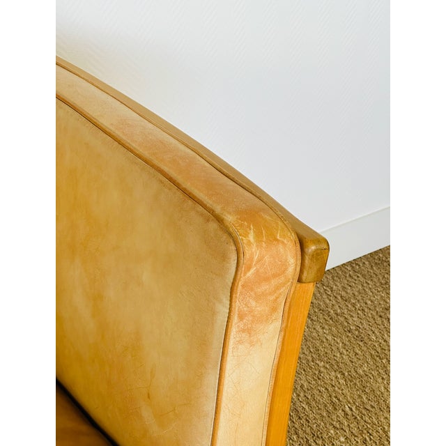 Vintage Scandinavian Sofa in Beige Leather and Wood from Stouby, 1960s For Sale - Image 18 of 18