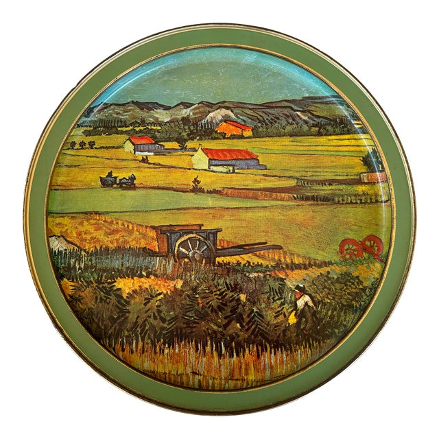 Landscape With Vegetable Garden After Vincent Van Gogh Sunshine Biscuit Tin Top For Sale