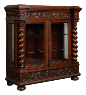 Historicist Oak Display Cabinet, Late 19th Century
