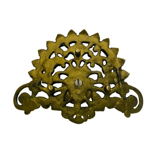 Metal Antique Ornate Art Nouveau Brass Inkwell For Sale - Image 7 of 7