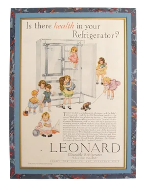 1920's Vintage American Advertisement - Good Housekeeping Magazine - Leonard Cleanable Refrigerator "Like a Clean China Dish"