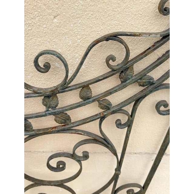 Antique Spanish Renaissance Scrolling Wrought Iron 57 X 45 Garden Entry Gate Set For Sale - Image 12 of 18