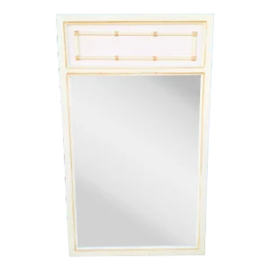 Vintage Faux Bamboo Thomasville Style Rectangular Wall Mirror