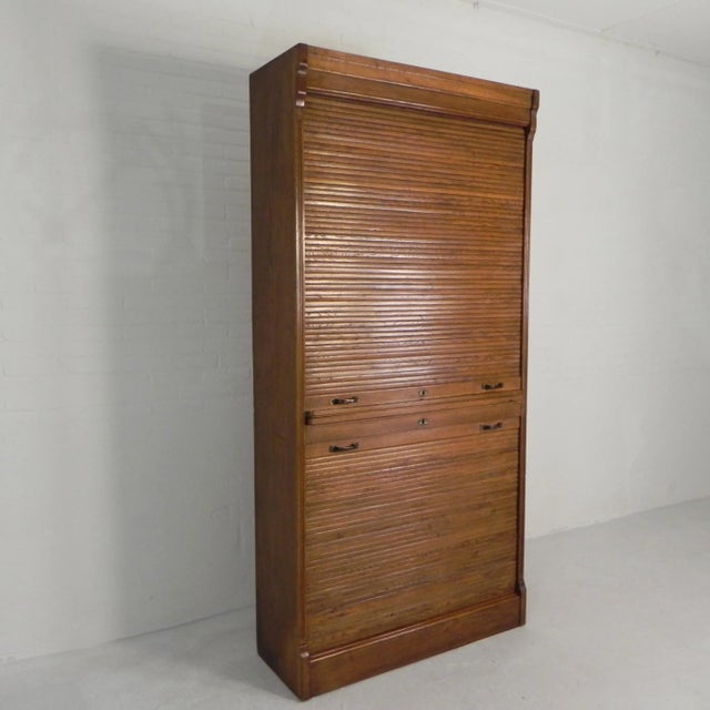 High Roller Shutter Cabinet with Two Shutters, 1930s For Sale - Image 16 of 18