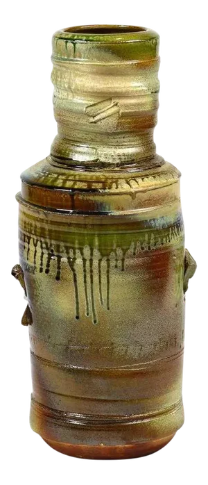 Large 27" Tall Wood Ash Glazed Bottle Shaped Ceramic Vase by Craig Easter