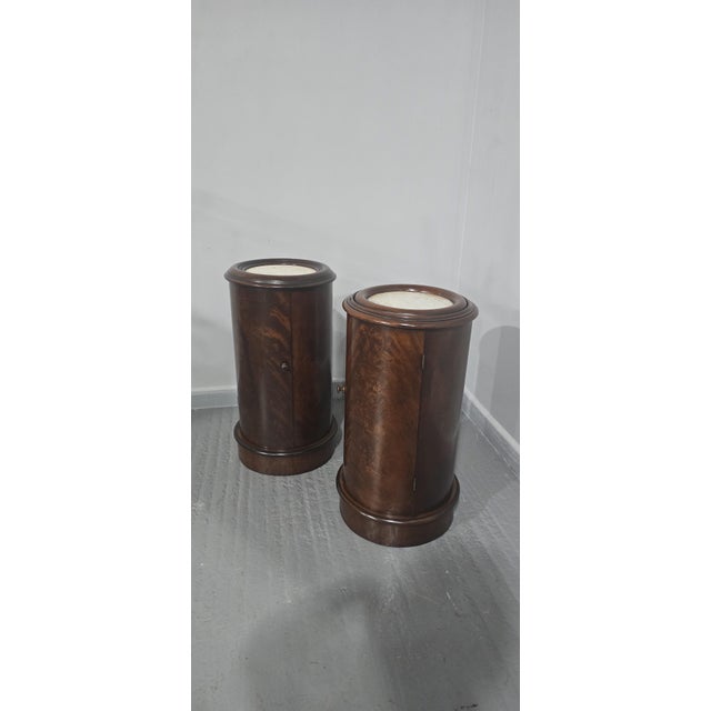 Cylindrical Bedside Cabinets, 1920, Set of 2 For Sale - Image 3 of 9