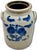 American Ourtstanding Antique Large 3 Gallon Size American Blue Hand Decorated Stoneware Butter Churn - Circa 1870s For Sale - Image 3 of 18