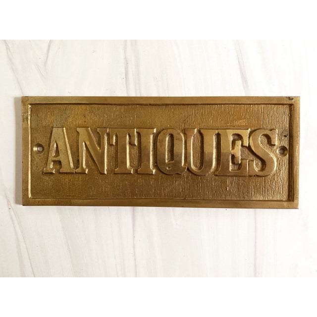 Metal 1960s Vintage Brass s Sign For Sale - Image 7 of 7