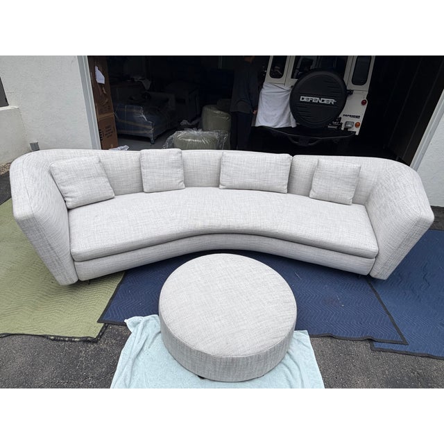 Base: Bronze Painted Fabric: Nakano 09 Pomice Dimensions: 127 1/8" Width x 83 3/8' Depth x 27 7/8" Height Ottoman...