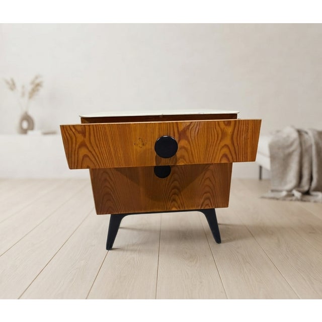 Mid-Century Modern Bedside Table by Jindřich Halabala for ÚpP Závody, Czechoslovakia, 1950s For Sale - Image 16 of 18