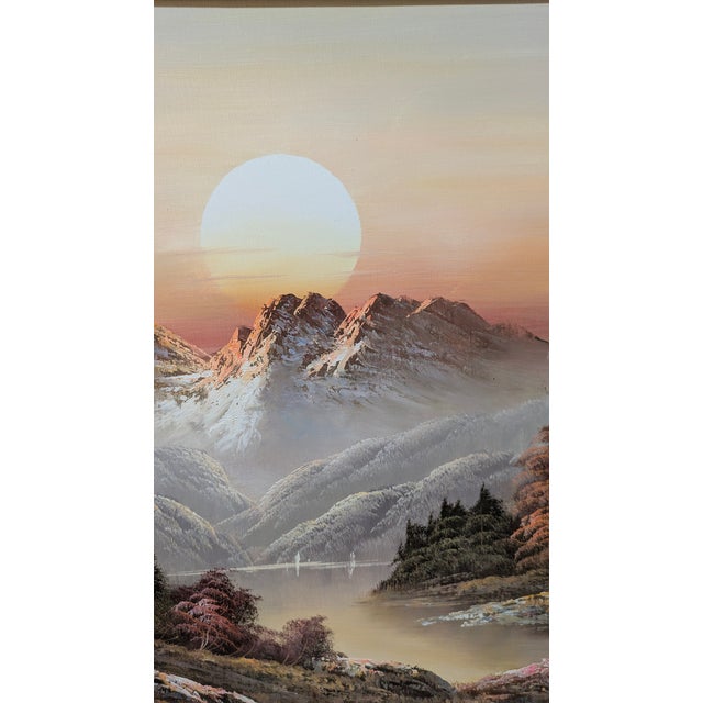 Capture the serenity of the outdoors with this evocative mid-to-late 20th-century framed landscape painting, signed by...