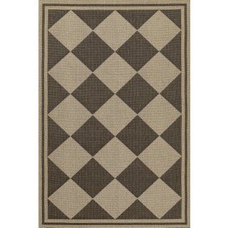 Erin Gates by Momeni Saybrook Diamond Black Area Rug 6'6" X 9' For Sale