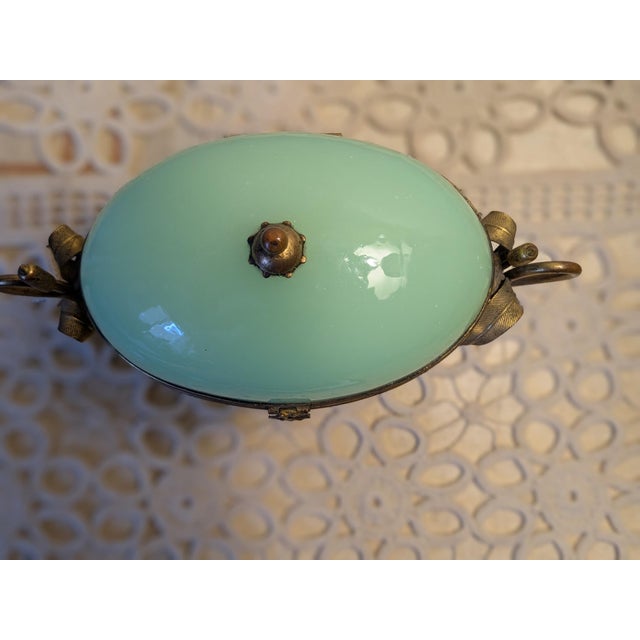 French Art Nouveau Opaline Glass Casket For Sale - Image 3 of 4