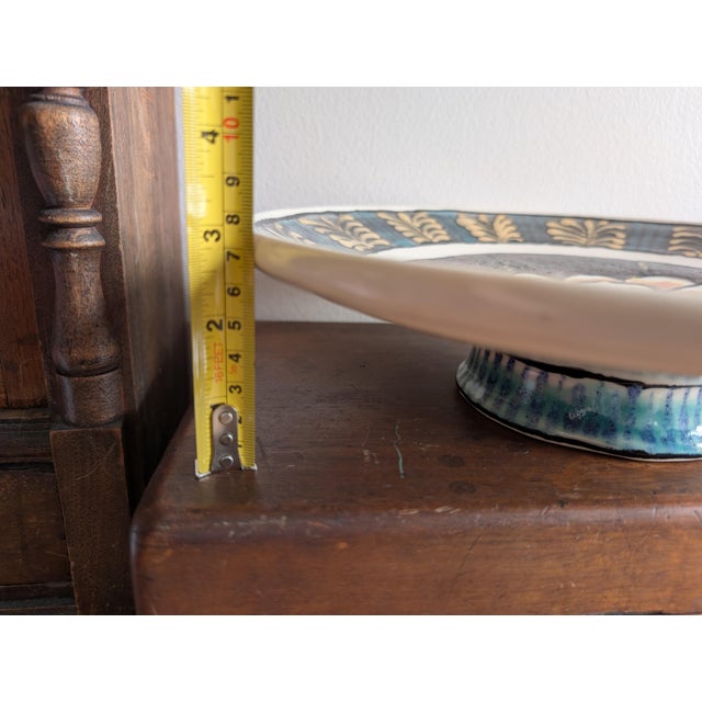 Vintage Boris Vitlin Shallow Footed Majolica Bowl/Platter ~ Ceramic, Circa 1990s For Sale - Image 10 of 14