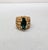 1960s Vintage 1960s Signed Napier Goldtone Oval Faux-Emerald Adjustable Ring For Sale - Image 5 of 12