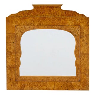 19th Century Biedermeier Root Birch Mantle Mirror For Sale