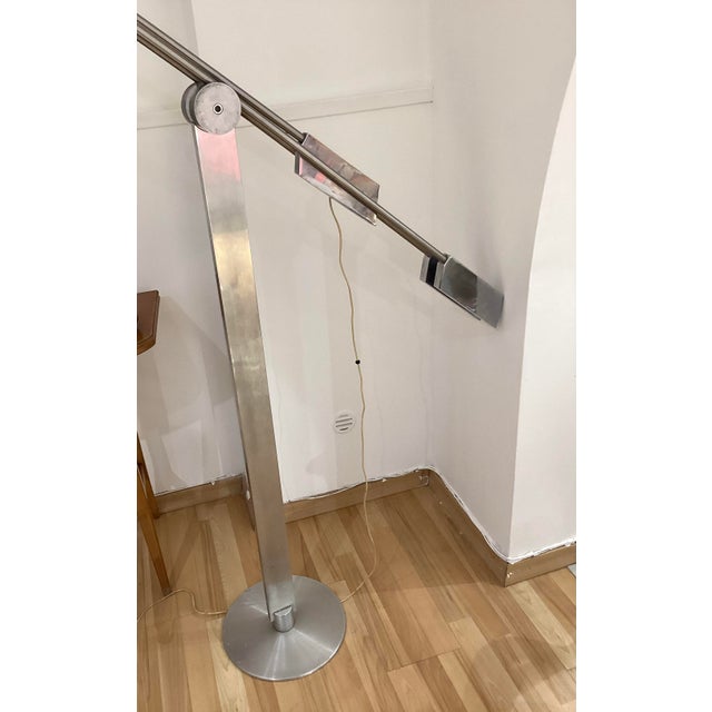 Metal Vintage Italian Adjustable Aluminum Floor Lamp, 1970s For Sale - Image 7 of 15