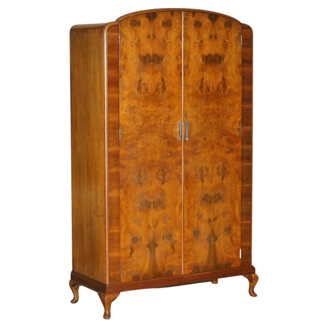 Burr Walnut Double Bank Wardrobe with Mirror from Waring & Gillow, 1932 For Sale - Image 17 of 17