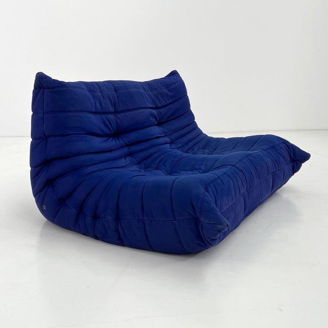 Royal Blue 2-Seater Togo Sofa by Michel Ducaroy for Ligne Roset, 1970s For Sale - Image 9 of 13