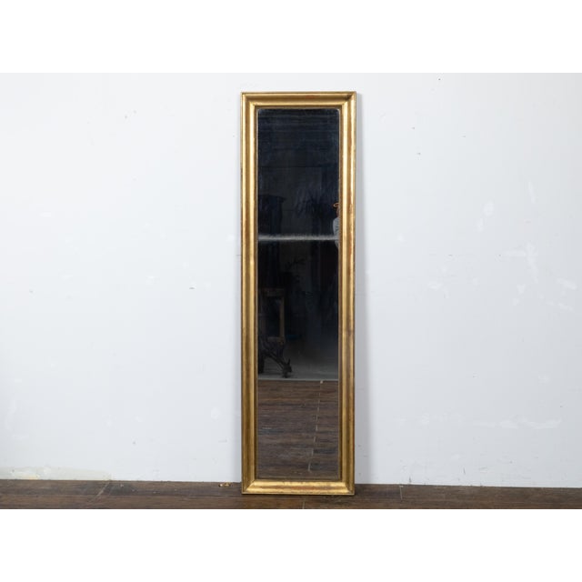 French French Turn of the Century 1900s Narrow Giltwood Split Mirror with Molded Frame For Sale - Image 3 of 10