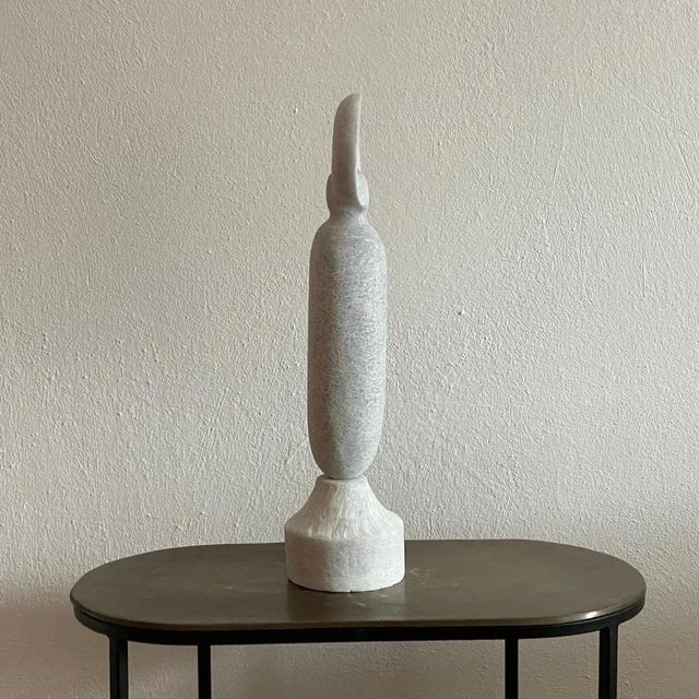 Contemporary Small Woman Hand Carved Marble Sculpture by Tom Von Kaenel For Sale - Image 3 of 6