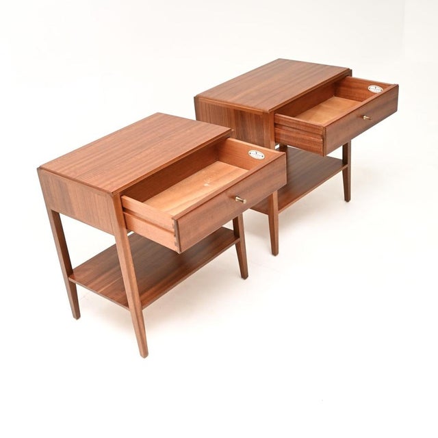 1950s Vintage Bedside Tables from Loughborough, 1950s, Set of 2 For Sale - Image 5 of 11
