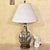 Vintage Chinoiserie Porcelain Table Lamp With Floral Garden Motif on Wood Base For Sale - Image 18 of 18