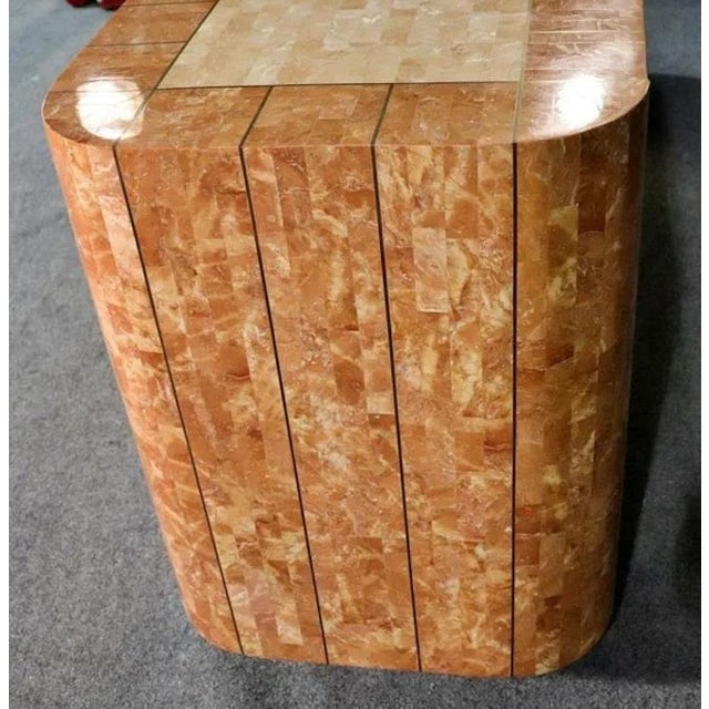 Mid 20th Century Tesselated Stone Sideboard w/ Brass Inlay For Sale - Image 11 of 12