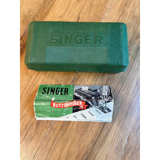 Vintage 1948 Singer Buttonholer Attachment Set No. 160506 with Original Case Authentic Singer Buttonholer Attachment Set...