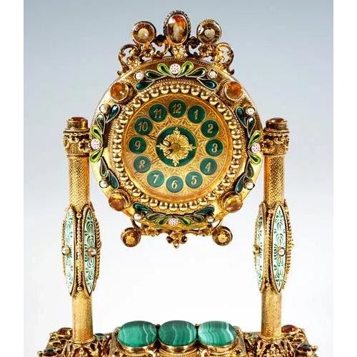 Historicism Viennese Silver Clock with Musical Movement, 1880s For Sale - Image 4 of 10