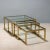 Glass and Brass Nesting Coffee Tables, 1960s-1970s, Set of 3 For Sale - Image 9 of 9