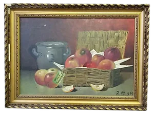 H.M., Apple Still Life, 1922, Oil on Canvas