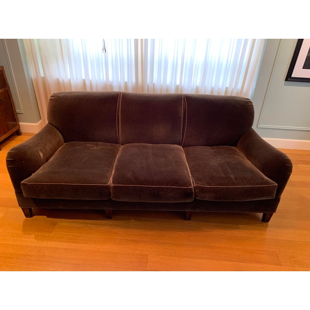 Modern Schumacher Mohair Three Seat Sofa / 2 Available For Sale - Image 12 of 12