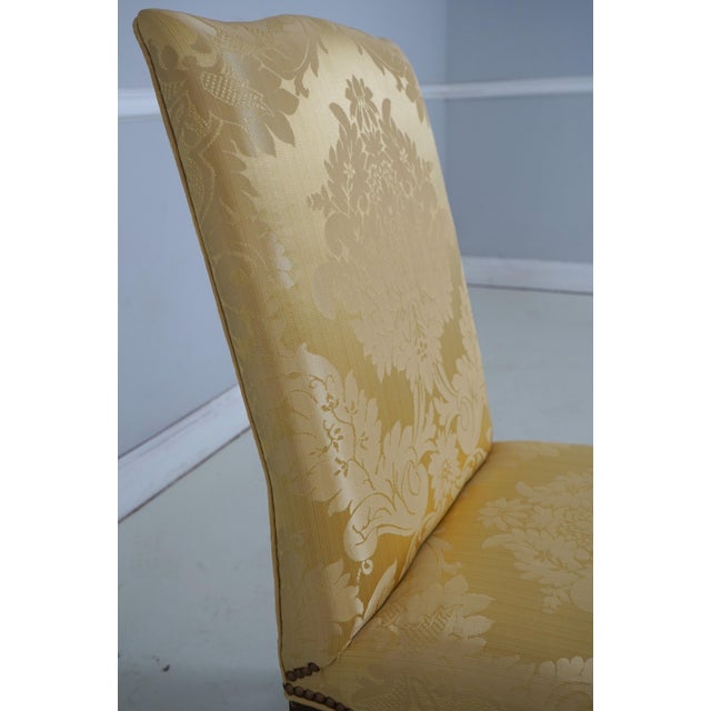 Kittinger Colonial Williamsburg Chippendale Style Damask Upholstered Side Chair For Sale In Philadelphia - Image 6 of 18