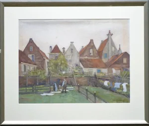 “Wassdag” — 1902 Watercolor by Bernard A. Van Beek (1875–1941)